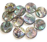 Classic Rainbow-Kissed Abalone Neutrals, 13/16" Two-Hole Button 20mm, Pack of 12 #KB-909