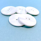 Re-Stocked, White River Shell 1" Iridescent Pearl 26mm Round 2-Hole Buttons, 25mm, PACK OF 4   Item #LP-105