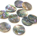Classic Rainbow-Kissed Abalone Neutrals, 13/16" Two-Hole Button 20mm, Pack of 12 #KB-909