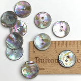 Classic Rainbow-Kissed Abalone Neutrals, 13/16" Two-Hole Button 20mm, Pack of 12 #KB-909