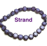Purple Daisy Beads, Czech Glass 9mm / 3/8" Strand of 25 BEADS #CZ-547