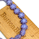 Purple Daisy Beads, Czech Glass 9mm / 3/8" Strand of 25 BEADS #CZ-547