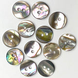 Classic Rainbow-Kissed Abalone Neutrals, MOP 11mm / 7/16" Two-Hole Buttons, Pack of 12, #KB-939