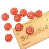 Coral Sunflower Beads, Czech Glass 13mm / 1/2" - Pack of TEN BEADS #CZ-2218