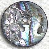 Glitter Texture Rainbow Abalone 13/16" Two-Hole Stoney Reverse Button 20mm, Pack of 12,  #KB-905