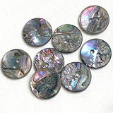 Glitter Texture Rainbow Abalone 13/16" Two-Hole Stoney Reverse Button 20mm, Pack of 12,  #KB-905