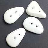 Four Pottery 1" Buttons/Toggles, One of A Kind Greens/Blues/Black/White USA # MV-24
