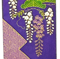 Wisteria and Pine, Cotton Tenugui Towel from Japan, 100% Cotton 13" x 34"