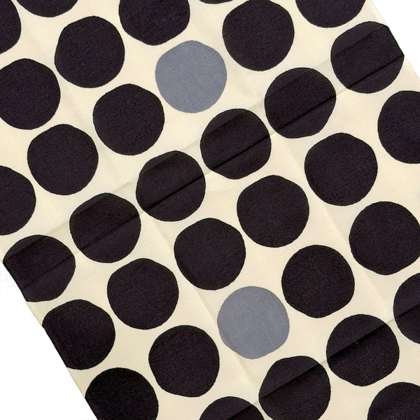 Ninety Large Dots, Some Gray, Cotton Tenugui Towel from Japan, 100% Cotton 13" x 34"