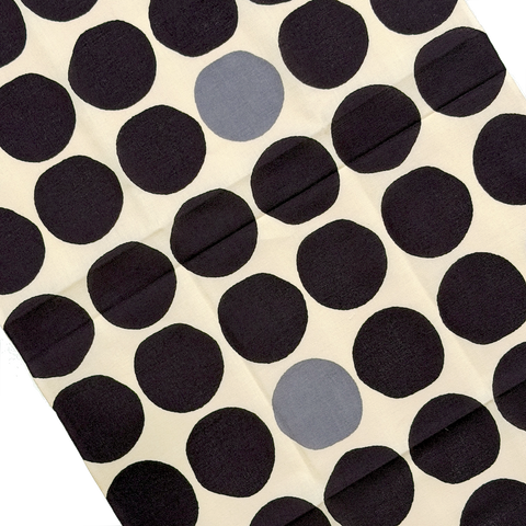 Ninety Large Dots, Some Gray, Cotton Tenugui Towel from Japan, 100% Cotton 13" x 34"