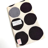 Ninety Large Dots, Some Gray, Cotton Tenugui Towel from Japan, 100% Cotton 13" x 34"