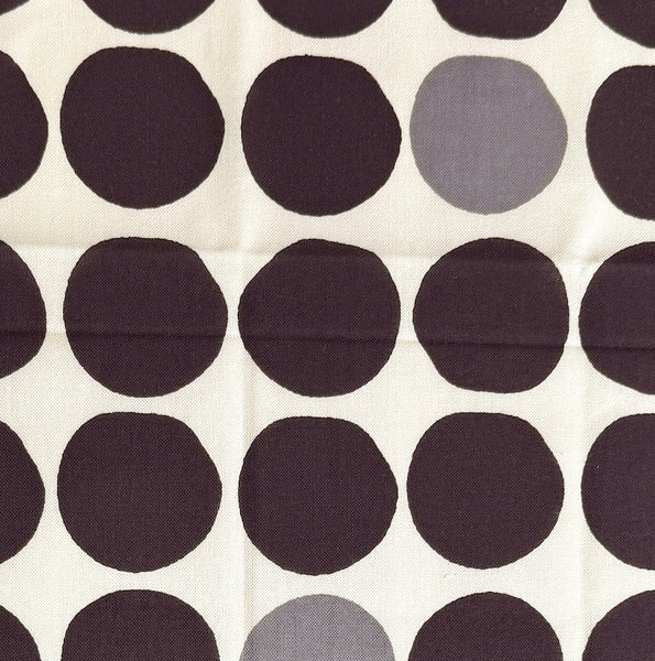 Ninety Large Dots, Raisin / Gray, Cotton Tenugui Towel from Japan, 100% Cotton 13" x 34"