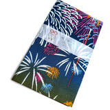 Looking Up, Magnificent Fireworks, Cotton Tenugui Towel from Japan, 100% Cotton 13" x 34"