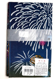 Looking Up, Magnificent Fireworks, Cotton Tenugui Towel from Japan, 100% Cotton 13" x 34"