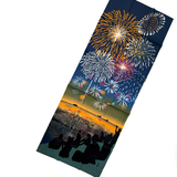 Looking Up, Magnificent Fireworks, Cotton Tenugui Towel from Japan, 100% Cotton 13" x 34"