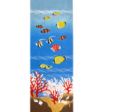 Dreaming of Swimming Fish, Cotton Tenugui Towel from Japan, 100% Cotton 13" x 34"
