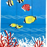 Dreaming of Swimming Fish, Cotton Tenugui Towel from Japan, 100% Cotton 13" x 34"