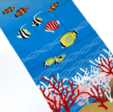 Dreaming of Swimming Fish, Cotton Tenugui Towel from Japan, 100% Cotton 13" x 34"
