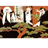 Tenugui Book with Kabuki, "Story of Japan" Cotton Fabric Picture Book from Japan