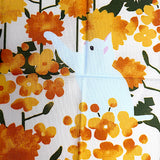 Playing With Spring, Cats in Flowers Cotton Tenugui Towel from Japan, 100% Cotton 13" x 34"