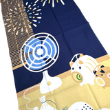 Cool Summer Fireworks Fun Cotton Tenugui Towel from Japan, 100% Cotton 13" x 34"