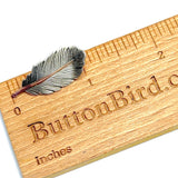 Re-Stocked Feather Button, Small, Silver and Gold 1-1/8" by Susan Clarke  #SC-997