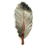 Re-Stocked Feather Button, Small, Silver and Gold 1-1/8" by Susan Clarke  #SC-997