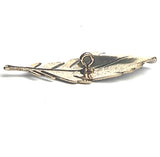 Re-Stocked, Feather Button, Large, Silver and Gold Metal with Shank 1.75" x .75"  #SC-1342
