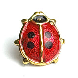 Ladybug Tiny Metal Handpainted Artisan Button 5/16" by Susan Clarke #SC-107