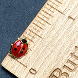 Ladybug Tiny Metal Handpainted Artisan Button 5/16" by Susan Clarke #SC-107