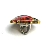 Ladybug Tiny Metal Handpainted Artisan Button 5/16" by Susan Clarke #SC-107