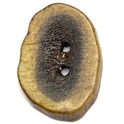 Antler Buttons 1" Natural Brown Deer / Elk Cross-Cut Two-Hole   #SW-204