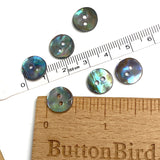 SEVEN Abalone 7/16" Vivid Greens/Blues Buttons 11mm. Pack of 7   #SK-2257