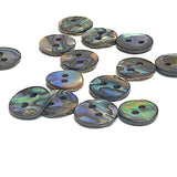 SEVEN Abalone 7/16" Vivid Greens/Blues Buttons 11mm. Pack of 7   #SK-2257