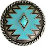 Blanket Diamond Silver/Faux Turquoise Large Screw-Back Concho 1.5"  #SWH-151