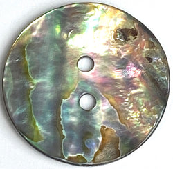 LAST ONE, 1" Greens, Blues and Rainbows Abalone Button #SK-2258