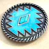 Blanket Diamond Silver/Faux Turquoise Large Screw-Back Concho 1.5"  #SWH-151