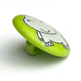 Hippo Green Plastic Button 9/16" Shank Back, 15mm, Per Button #SK-1670
