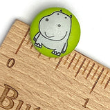 Hippo Green Plastic Button 9/16" Shank Back, 15mm, Per Button #SK-1670