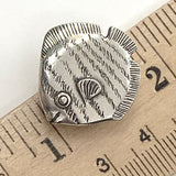 SALE, Fish Button, Pewter 7/8" Danforth USA, 23mm Shank Back # FJ-93