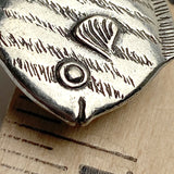 SALE, Fish Button, Pewter 7/8" Danforth USA, 23mm Shank Back # FJ-93