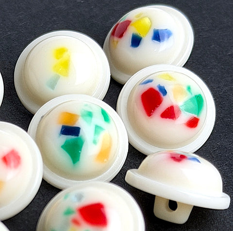 Vintage Splashes & Speckles from Japan, 5/8" Shank Back Buttons, Pack of 10, #VB-40