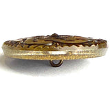 Gold/Bronze Hand-Painted Czech Glass Button by Susan Clarke 1-1/8" #SC-1519-I