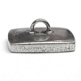 SALE, Bark Texture Square Button, Pewter, 3/4" Danforth USA, 19mm Shank Back # FJ-97