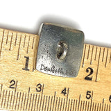 SALE, Bark Texture Square Button, Pewter, 3/4" Danforth USA, 19mm Shank Back # FJ-97