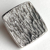 SALE, Bark Texture Square Button, Pewter, 3/4" Danforth USA, 19mm Shank Back # FJ-97
