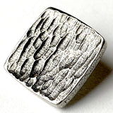 SALE, Bark Texture Square Button, Pewter, 3/4" Danforth USA, 19mm Shank Back # FJ-97