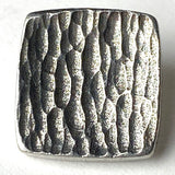 SALE, Bark Texture Square Button, Pewter, 3/4" Danforth USA, 19mm Shank Back # FJ-97