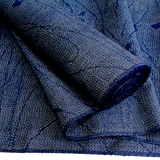 Navy Buds and Blossoms Ikat, Vintage Kimono Silk from Japan By the Yard  #285