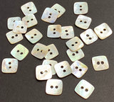 Tiny 3/8"Square Moonrise Rustic Mother of Pearl Craft/Embellishment Buttons 10mm, 2Hole, Iridescent, Pack of 60 for $6.00  #LP-70